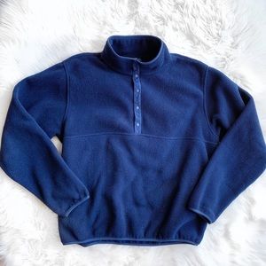 L.L. Bean Blue Pullover Fleece Sweater MD1275